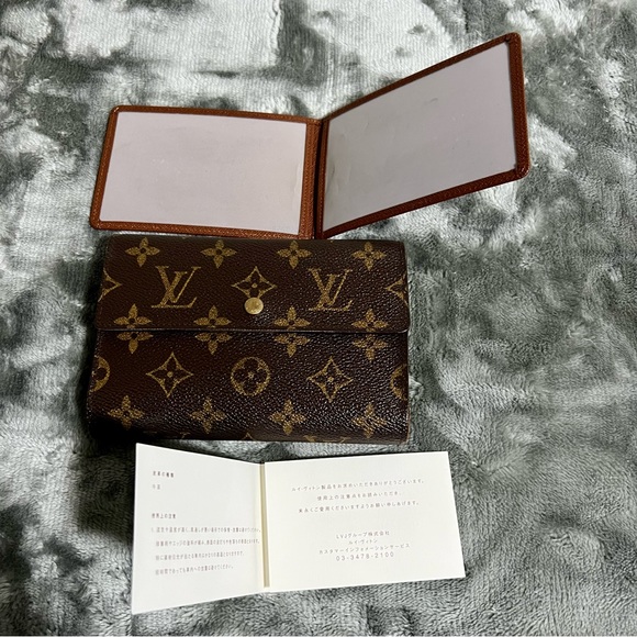 Louis Vuitton Porte Tresor Etui Trifold Monogram canvas Wallet w/ pass case - Picture 7 of 13